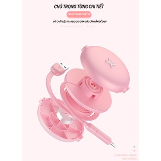 Cáp sạc cuộn rút CAFELE MACARON 2 in 1 Lightning / Micro USB