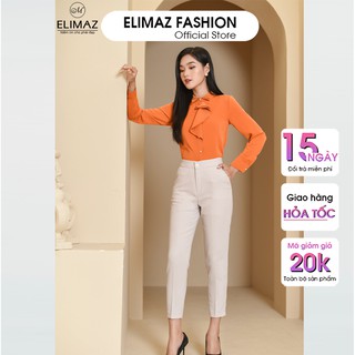 Quần tây âu nữ công sở đai trơn ống đứng Elimaz, dáng basic chất liệu tuyết mưa mã Q2008
