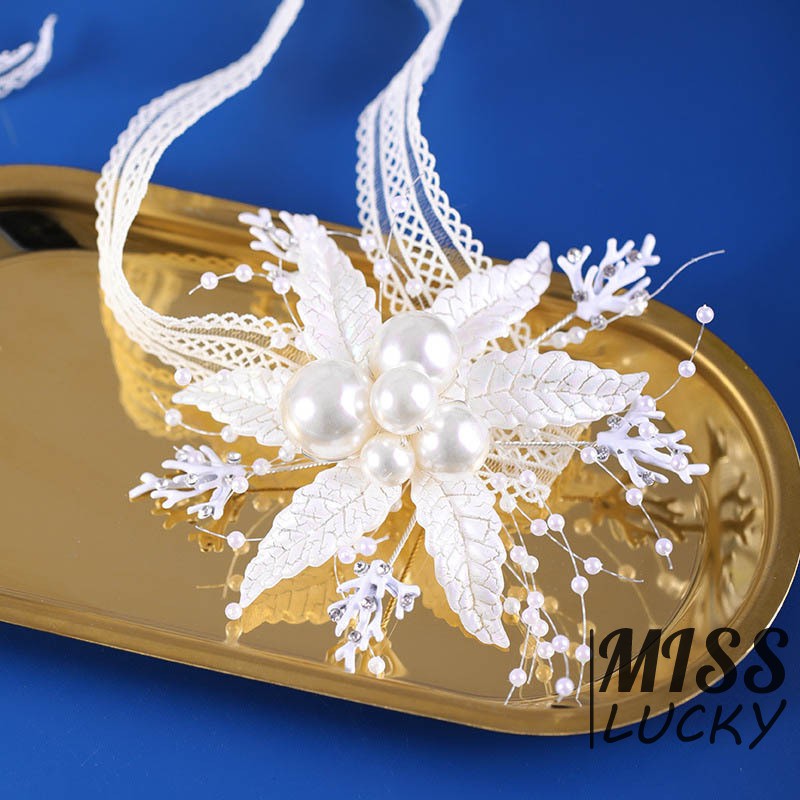 Phụ kiện cho tóc hình hoa đính ngọc trai thời trang