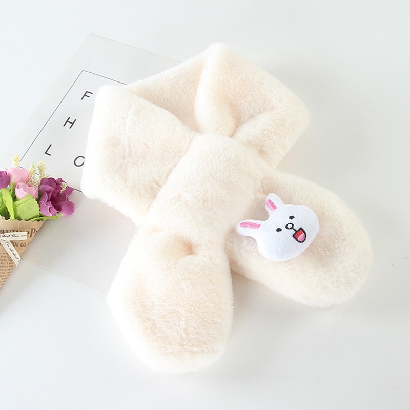 Khăn choàng cổ giữ ấm 80cm in hình gấu hoạt hình dễ thương dành cho bé gái