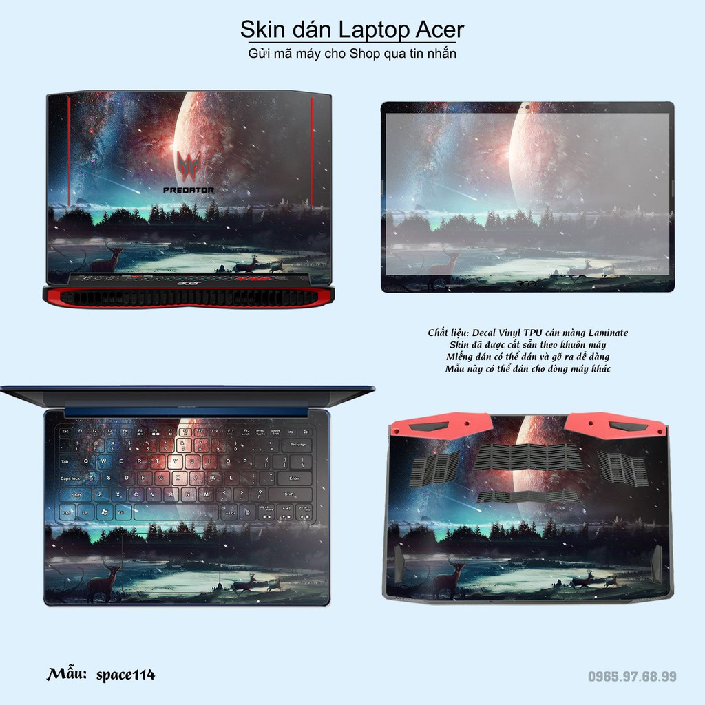 Skin dán Laptop Acer in hình không gian nhiều mẫu 19 (inbox mã máy cho Shop)