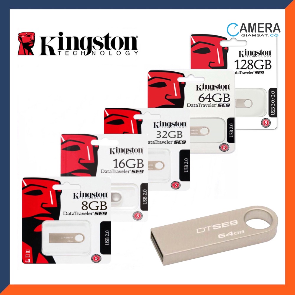 [FREESHIP⚡️]USB Kingston SE9 128GB 64GB 32GB 16GB 8GB Cao cấp, nhỏ gọn, Tiện sử dụng - Bảo hành 1 đổi 1