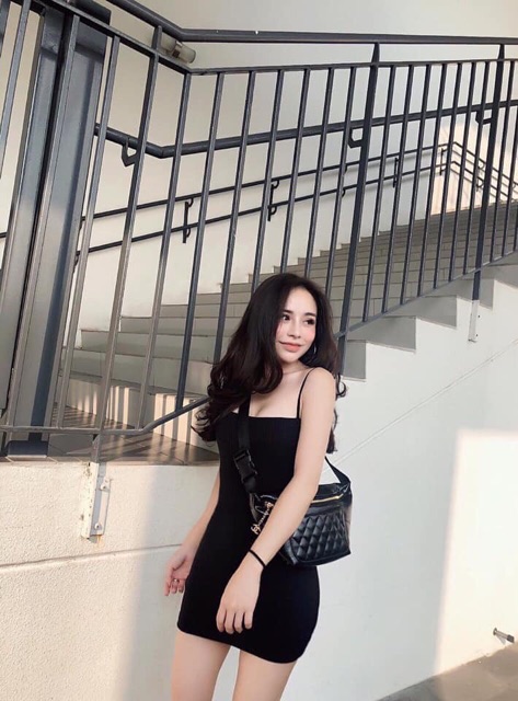 Váy ôm body 2 dây sợi bún D226