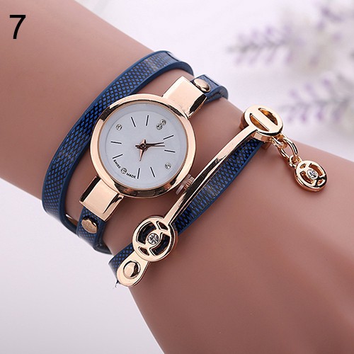 Đồng Hồ Quartz Đính Đá Với Dây Đeo Da Q15