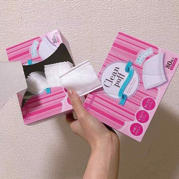 Bông tẩy trang clean puff cotton labo Nhật Bản 80 miếng