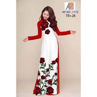 vải áo dài hoa hồng