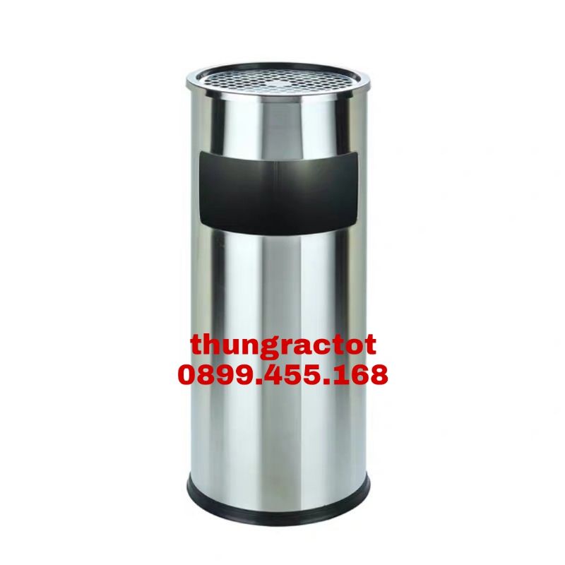 Thùng rác inox gạt tàn thuốc, thùng rác inox gạt tàn tròn