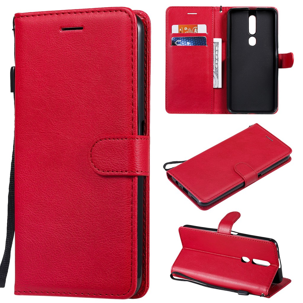 Bao da điện thoại màu trơn đơn giản cho OPPO F11/F11 Pro | BigBuy360 - bigbuy360.vn