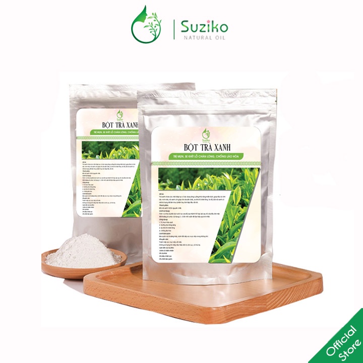 Bột Đắp Mặt Hữu Cơ Suziko Trà Xanh Nguyên Chất 100% Organic, Dưỡng Da, Ngăn Ngừa Lão Hóa |100g