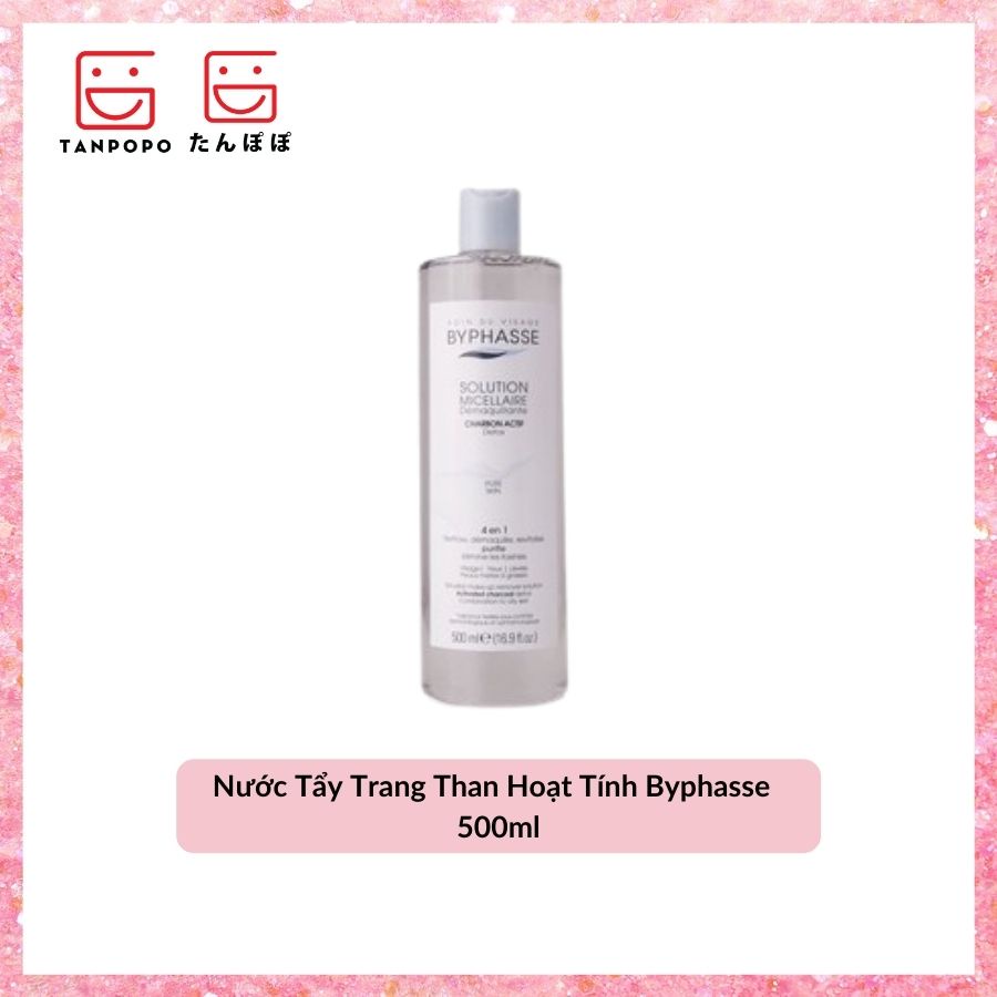 Nước Tẩy Trang Than Hoạt Tính Byphasse Solution Micellaire Charbon Actif Detox Pure Skin 500ml