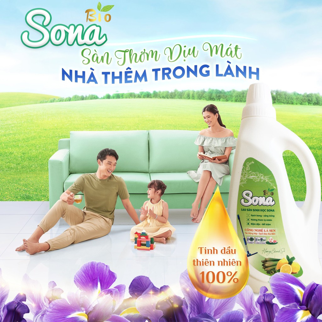 Nước Lau Sàn SoNa 1.25kg Hương Chanh Xả