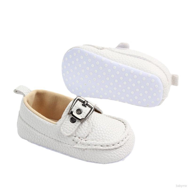 ♕ babyme ღ Baby Boy Toddler Infant First Walkers Soft Sole Non-Slip PU Shoes