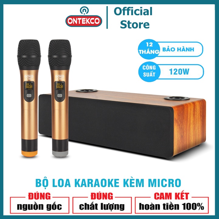 ⚡️CÓ HỎA TỐC⚡️Dàn âm thanh KARAOKE Gia Đình Bluetooth Loa kèm Micro không dây ONTEKCO A-300 Siêu trầm cao cấp