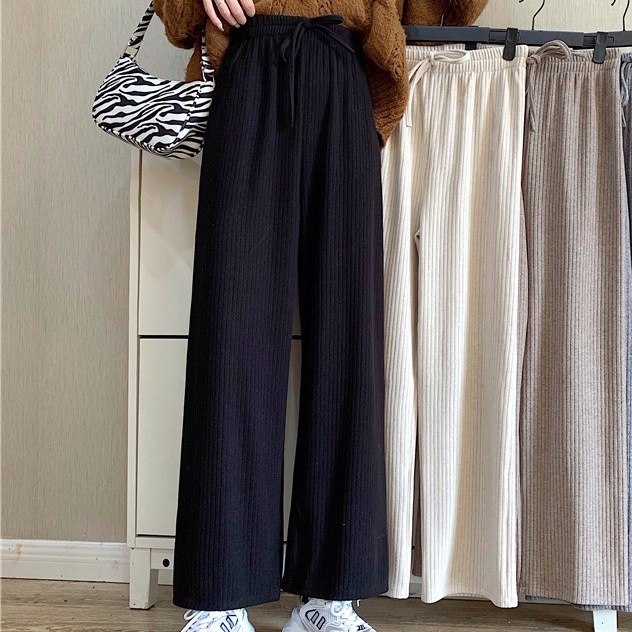 Quần Culottes Dài Ống Rộng Dập Ly Suông - Hàng Quảng Châu - Có Sẵn