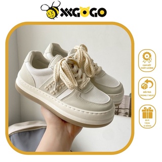 Giày sneaker thể thao nữ Viền Bông Lúa siêu xinh - giày bánh mì - G01