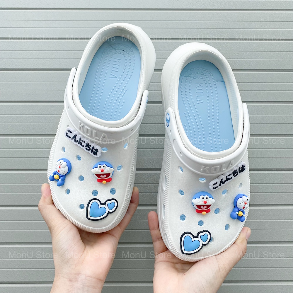 Dép sục gắn Jibbitz DORAEMON DOREMON đế cao 5cm dễ thương cute MON0297 TooYoo
