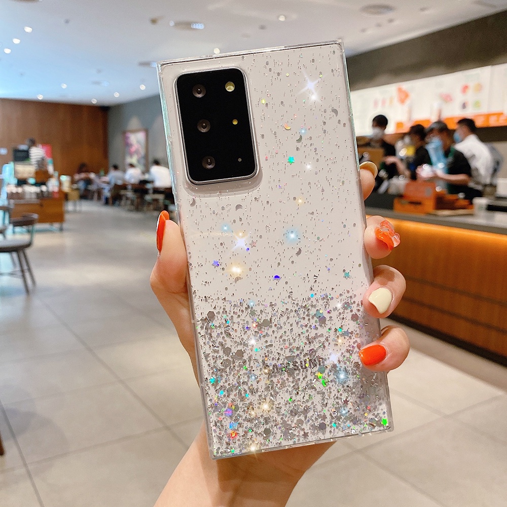 Ôp Điện Thoại Dẻo Trong Suốt Đính sequin Hình Ngôi Sao Lấp Lánh Cho samsung galaxy s24 note 20 ultra s20 fe note 10 plus lite Ốp