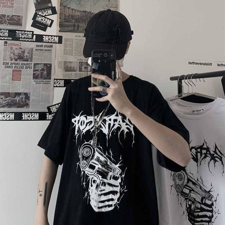 Áo thun tay lỡ form rộng unisex Tiger.86 AFR250, Áo phông The Gun