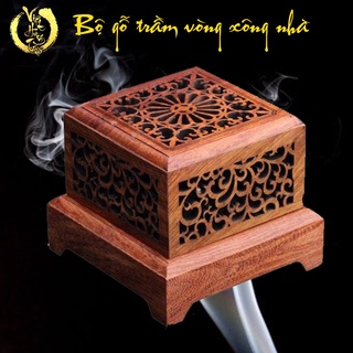 Bộ gỗ đốt trầm vòng xông nhà Việt Hương trầm - Tỏa khói nhiều hướng tạo cảm giác thư thái tinh thần, không gây cháy nổ