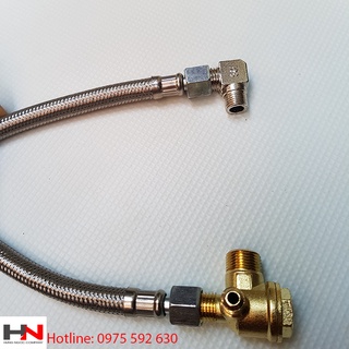 Combo bộ van (dây dẫn+cút góc+van 1 chiều) dùng cho máy nén khí không dầu
