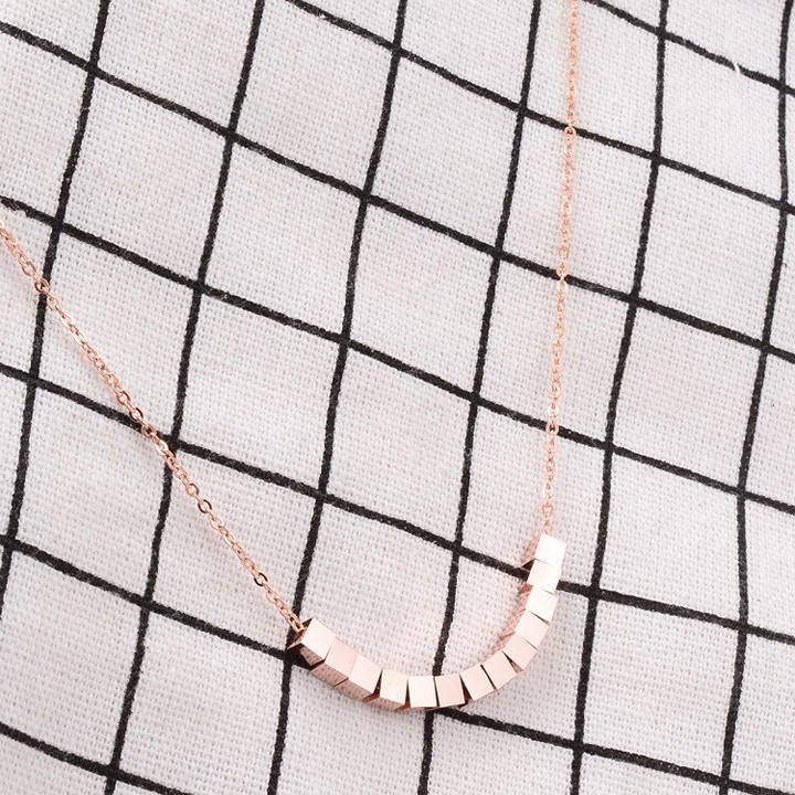 DÂY CHUYỀN TITAN NHIỀU KHỐI VUÔNG TN120 BỀN MÀU SIÊU ĐẸP