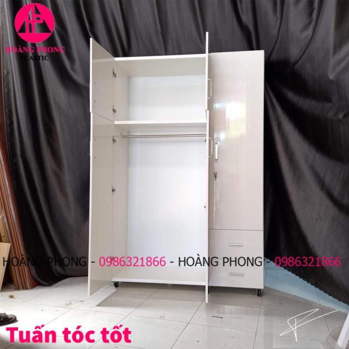 Tủ quần áo Người lớn Nhựa đài loan 1m22 x 1m85 Màu trắng 3 cánh  Cao cấp bảo hành 2 năm Miễn phí vận chuyển | BigBuy360 - bigbuy360.vn