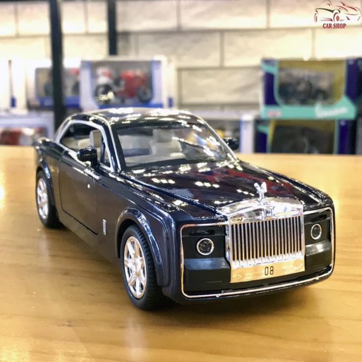 Xe mô hình ô tô siêu xe Roll Royce Sweptail tỉ lệ 1/24 hãng XLG màu xanh đen