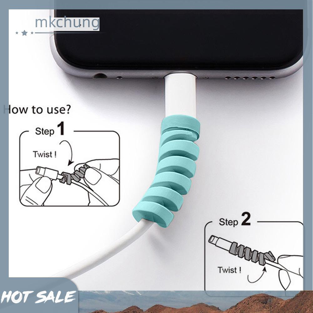 Phụ kiện bảo vệ dây cáp hình xoắn ốc cho iPhone Android cáp sạc USB