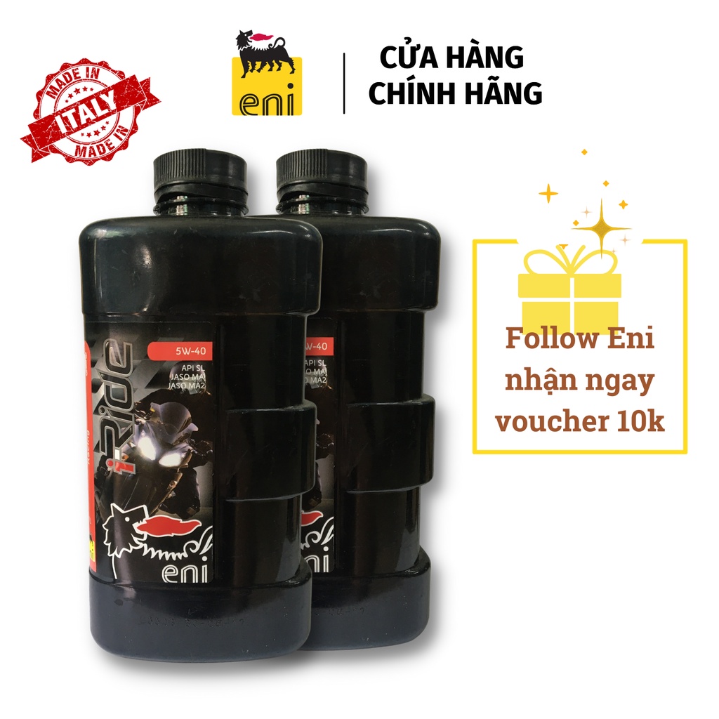 Dầu nhớt cao cấp Eni Racing 5w40 dùng cho xe côn tay, xe số