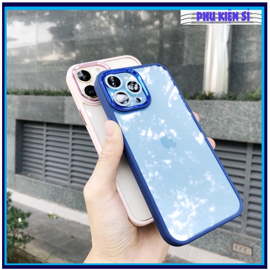 Ốp iPhone 13 cao cấp lưng PC chống bám vân tay chống ố màu viền mắt camera nhôm siêu đẹp