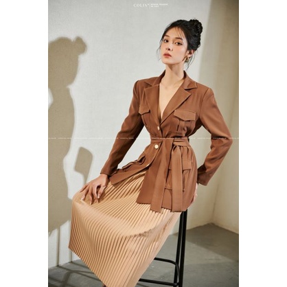 [COLIN CLOTHING] Áo vest nữ túi hộp dây thắt eo tay dài | BigBuy360 - bigbuy360.vn