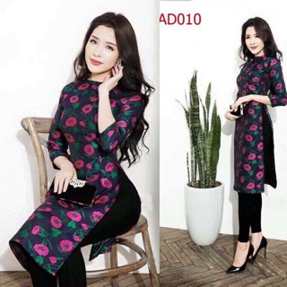 Có 4XL - Áo Dài Cách Tân in 3D hoạ tiết hoa Bigsize