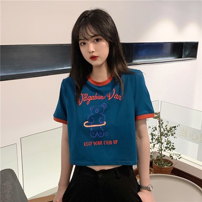 Áo thun nữ tay ngắn in hình gấu dễ thương cho phái nữ | BigBuy360 - bigbuy360.vn