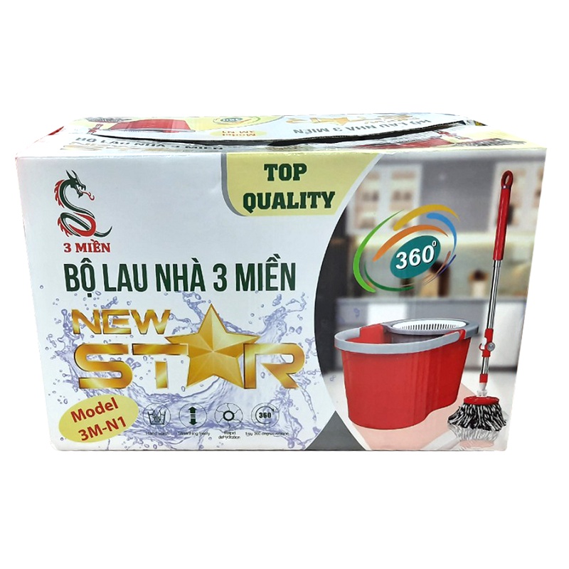 Bộ Lau Nhà 3 Miền New Star (Giao màu ngẫu nhiên) - Chính Hãng