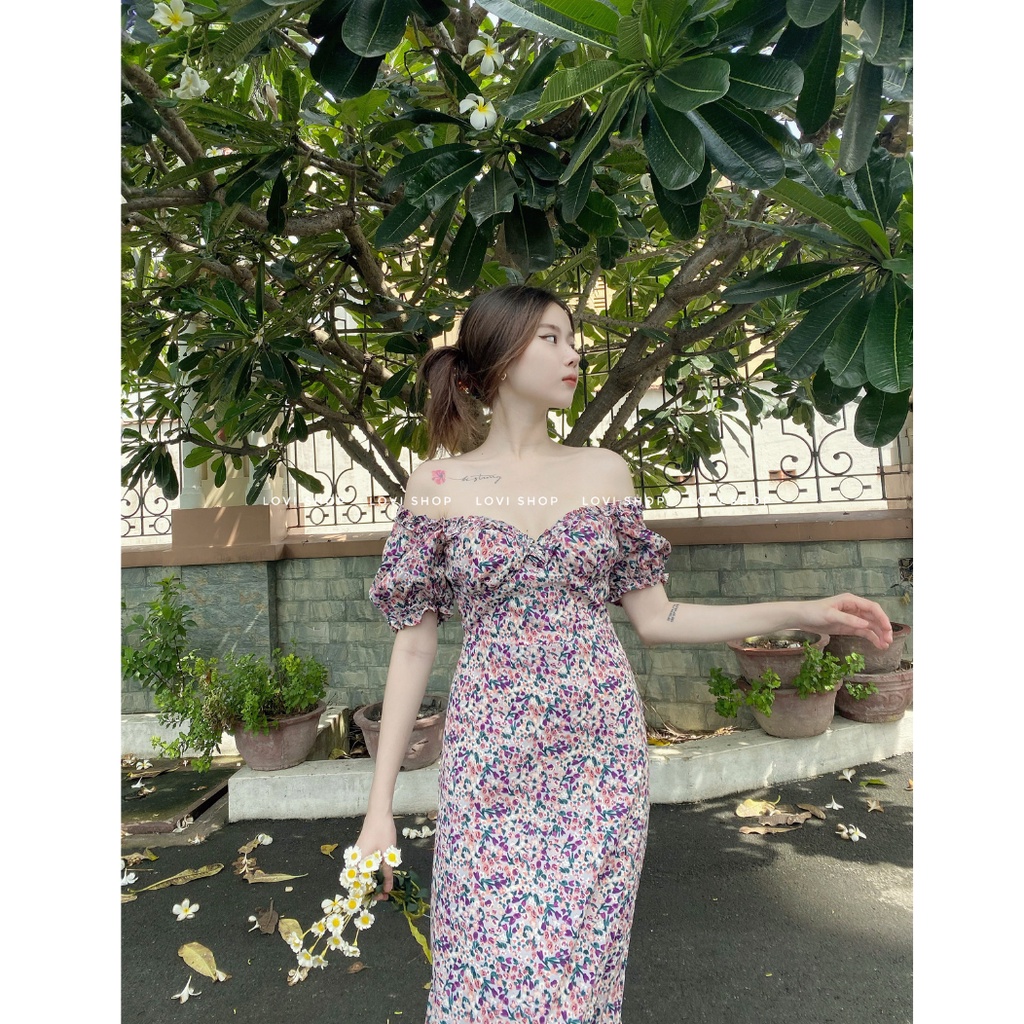 LOVI SHOP - Đầm maxi hoa phong cách vintage thời trang Pháp