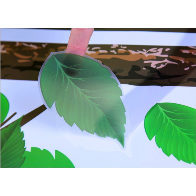 Decal trang trí Cây Lá Xanh Hoa Bướm kèm chữ