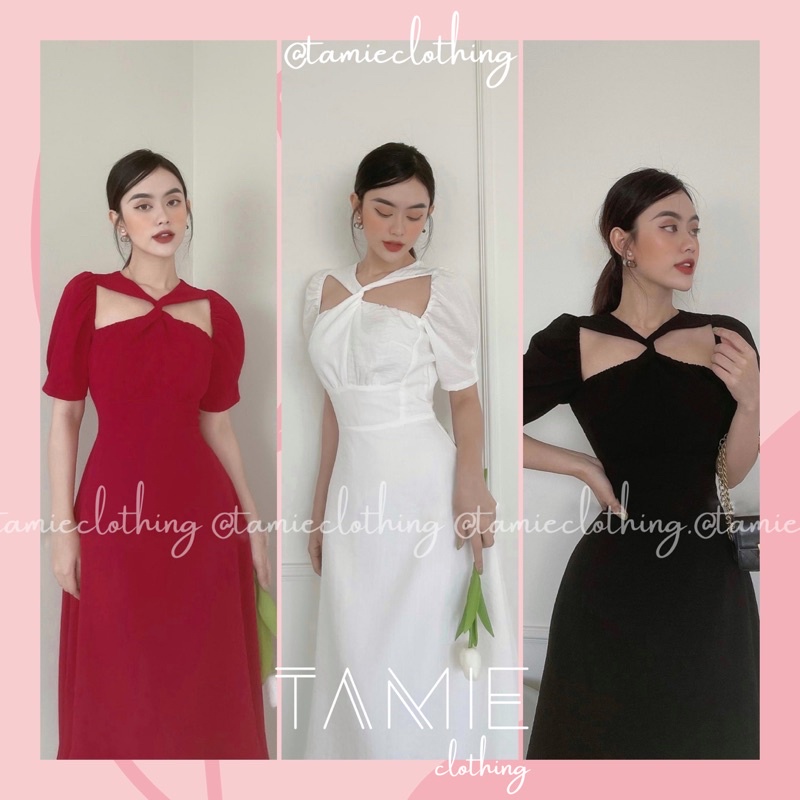 Đầm Xoè Xoắn Chéo BẠCH TUYẾT Cutout Khoét Ngực TAMIEclothing | BigBuy360 - bigbuy360.vn