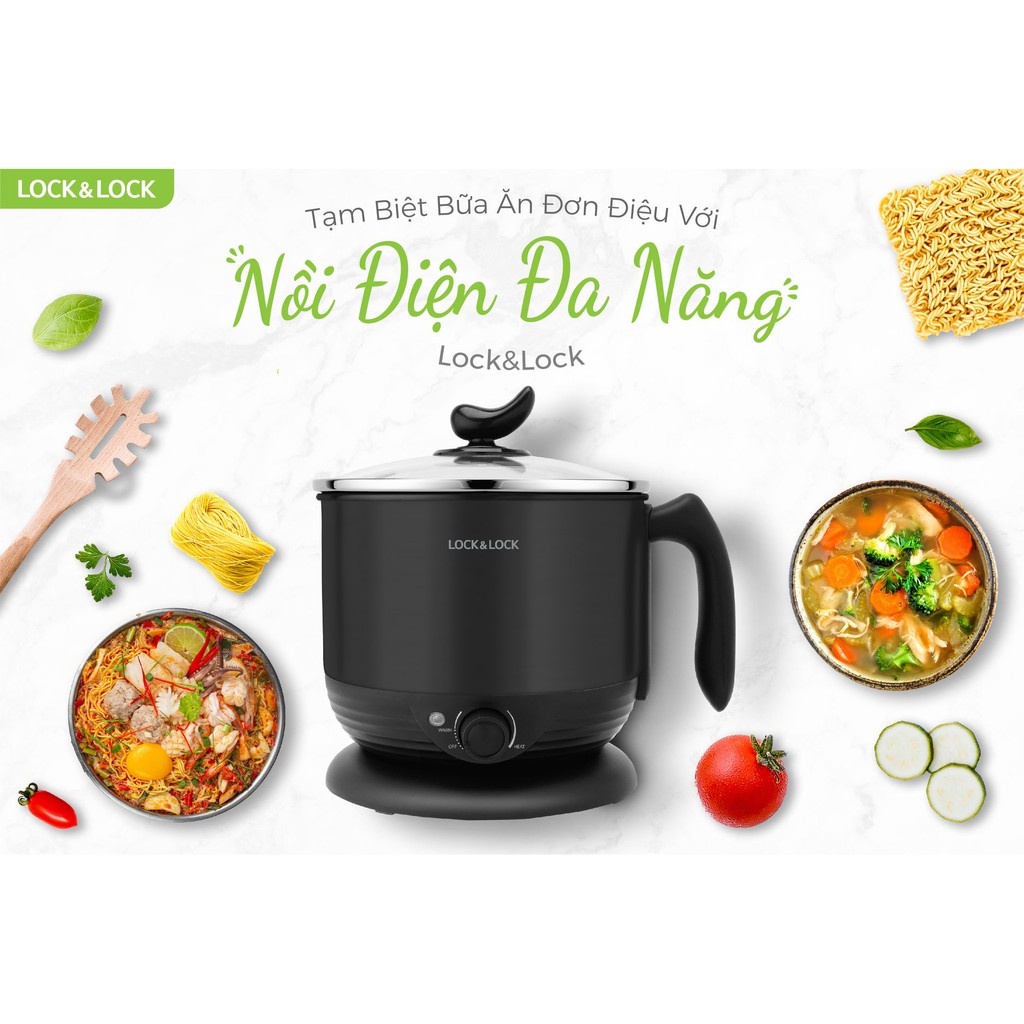 Nồi Điện Đa Năng Lock&amp;Lock EJP116BLK 800ML , EJP316BLK 1.2L