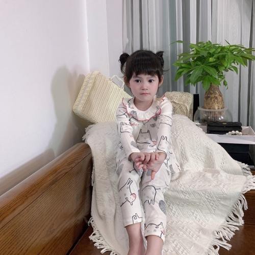 Bộ quần áo dài tay bé gái 8 - 22kg chất cotton xuất dư cực đẹp, dáng xòe babydoll, màu đẹp rất xinh