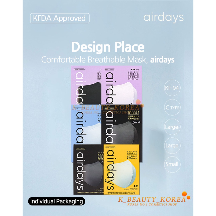 Mua Made in Korea KF94 airdays Face Mask (Color White&Black) 10EA Melt Blown, MB Filter
