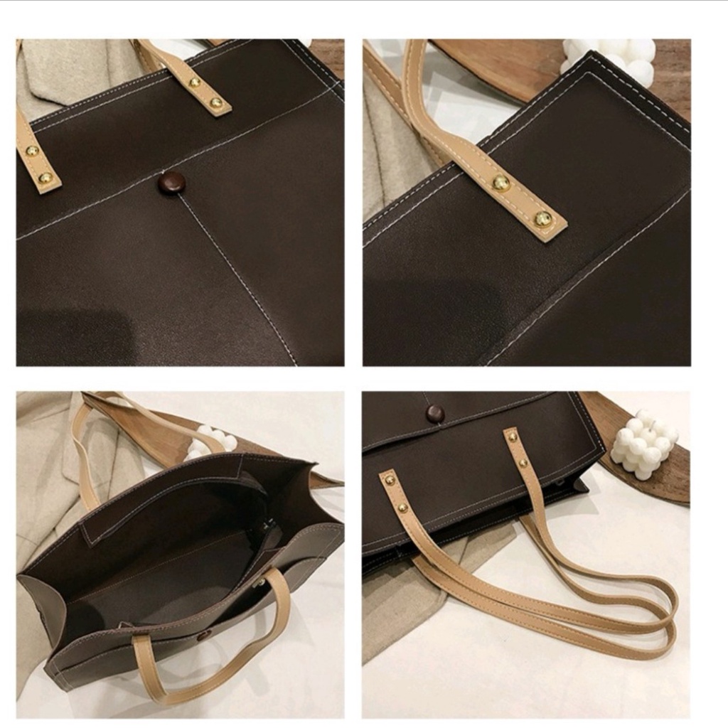 Túi da tote bản to túi đeo vai nữ vừa máy tính sổ a4