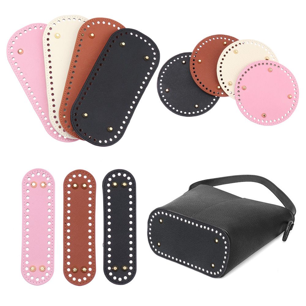 UPSTOP 1PC Women's Bag Oval Long DIY Bottom PU leather Bag Accessories Material for Knitted Bag Parts/Multicolor