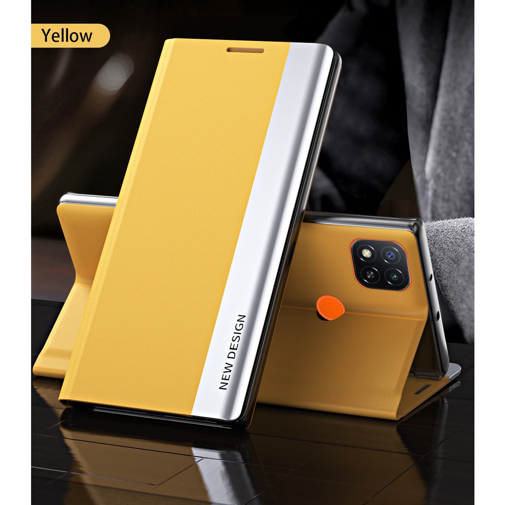 For Xiaomi Redmi 12C 9 9A 9C 10C 10A 10 Redmi12C Leather Plating Flip Phone Case Bracket Shockproof Casing Back Protection Stand Cover