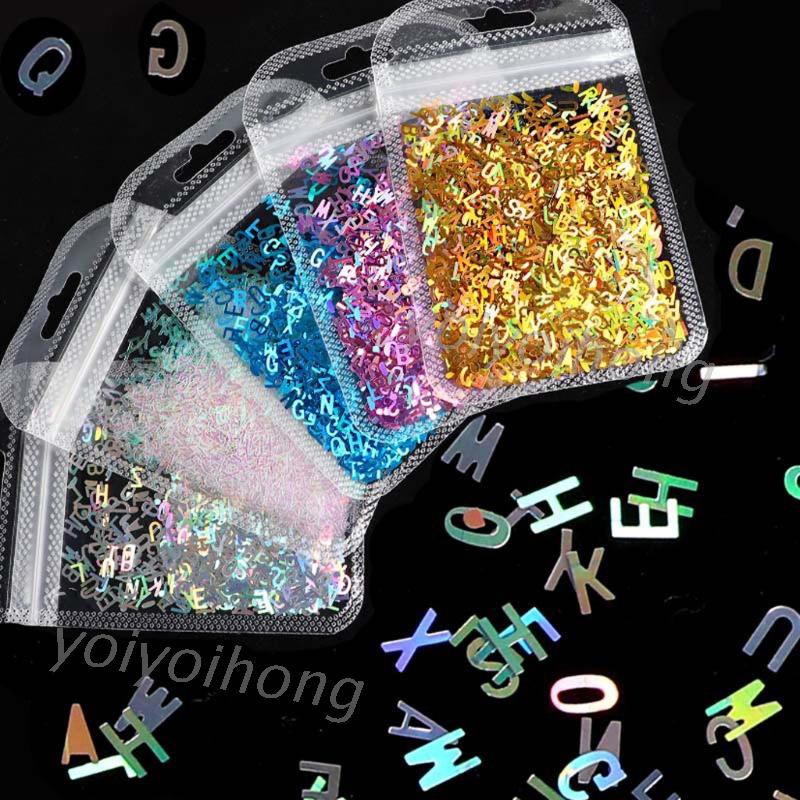 Hạt Nhựa Resin Làm Đồ Trang Sức Hình Chữ Cái 5 Màu 2g