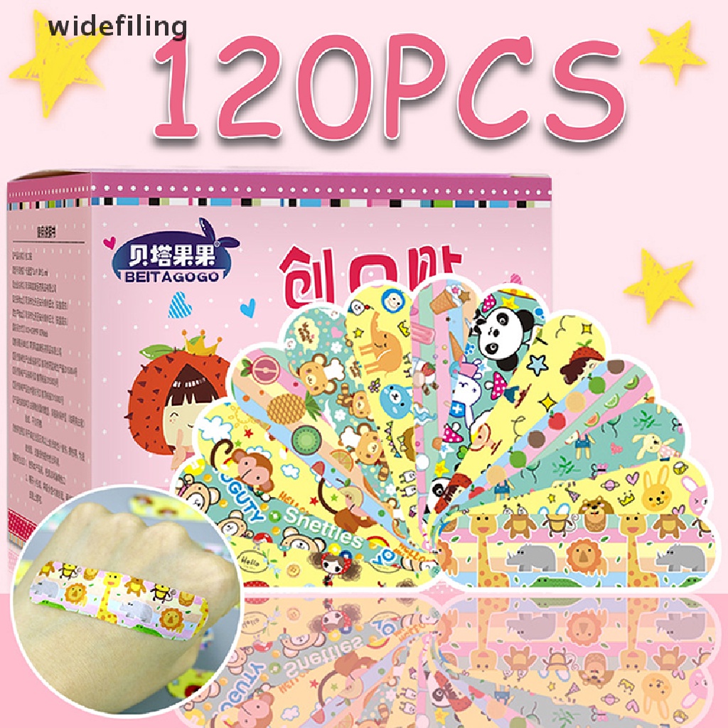 Bộ 120 Miếng Dán Khẩn Cấp Chống Thấm Nước Thoáng Khí Họa Tiết Hoạt Hình Dễ Thương