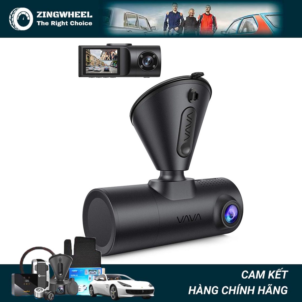 Camera Hành Trình Ô Tô VAVA Dual Dash Cam 2K VD-009 | Front: 2560x1600-60fps | Rear 1920x1080P-30fps | Tặng thẻ nhớ 64G