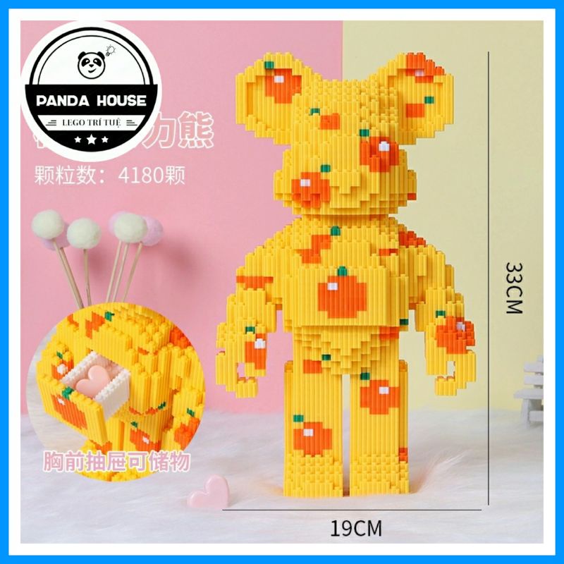 Bộ đồ chơi lego xếp hình Bearbrick hoa văn
