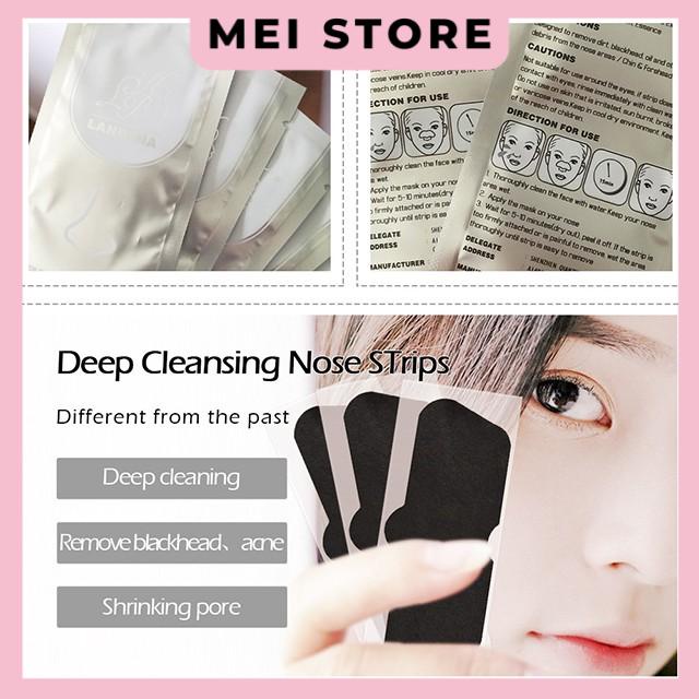 Miếng Dán Lột Mụn Đầu Đen Vùng Mũi Lanbena Deep Cleansing Nose Strips
