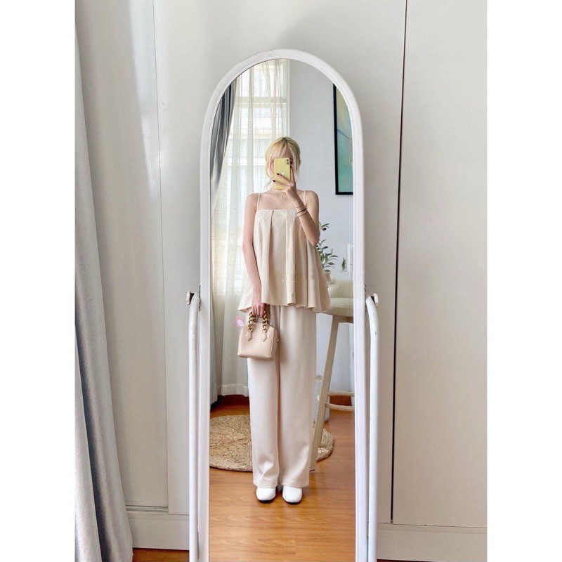 Áo Kiểu HAI DÂY VIN TOP thiết kế xếp li nhẹ form rộng màu sắc style vintage free size | BigBuy360 - bigbuy360.vn