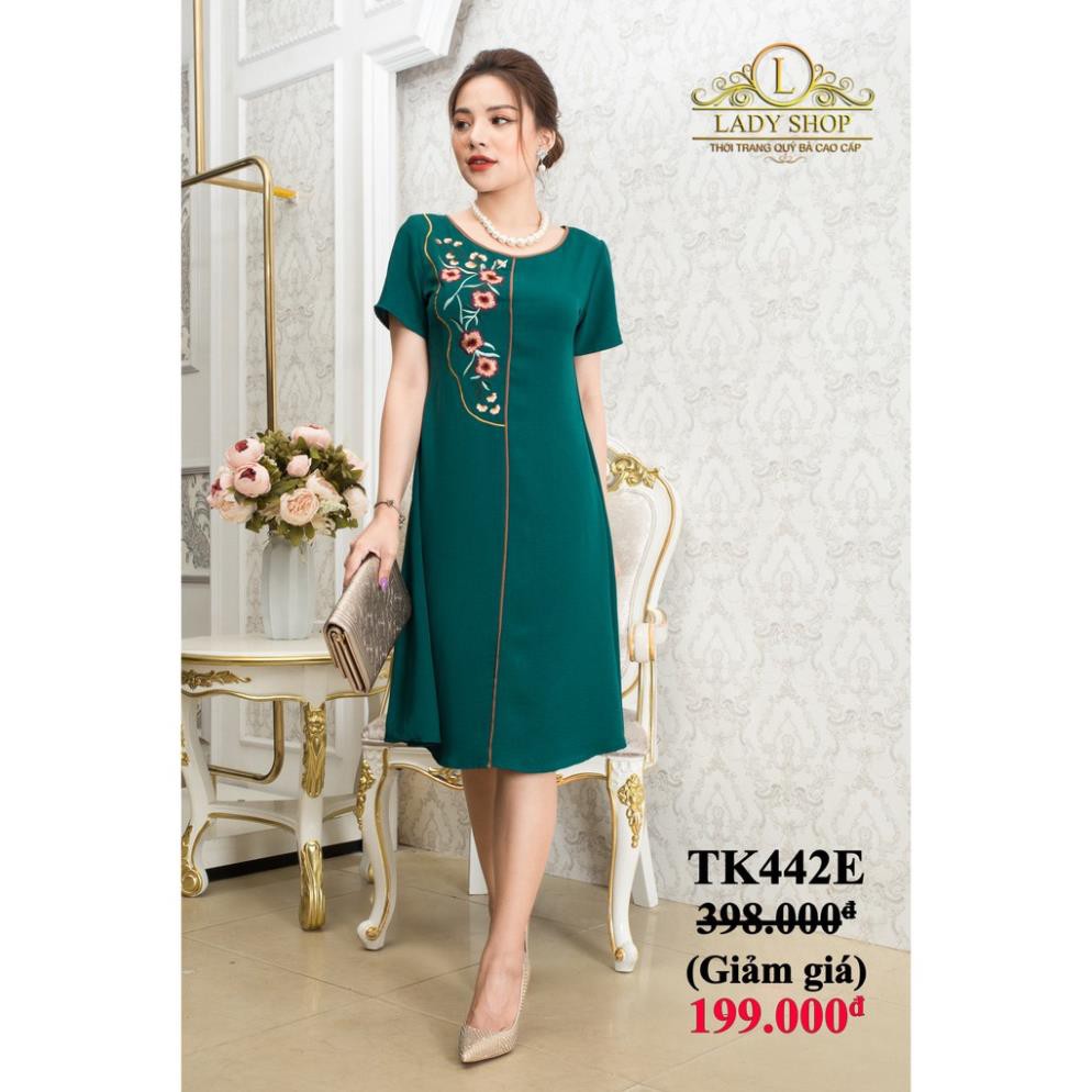 Đầm trung niên cao cấp Ladyshop đầm đũi lụa dáng xòe TK442 (có ảnh khách mặc ở cuối) New ཾ